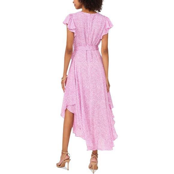 Vince Camuto Printed Flutter-Sleeve Handkerchief Dress Violet Blush Size XS 2016 - Picture 3 of 3